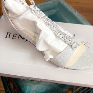 Benjamin Walk Silver Crystal Embellished Heels